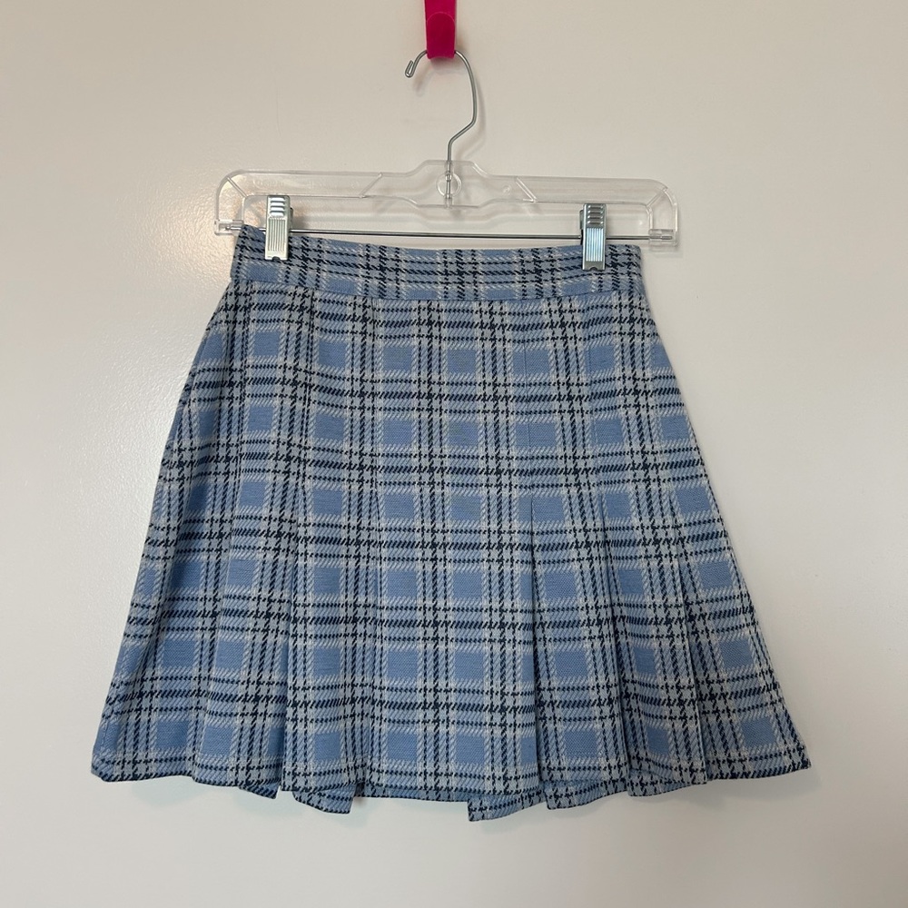 Free People Honey Pleated Plaid Skirt